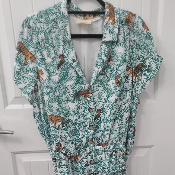 Maeve Tops - Anthropologie /Maeve Tiger Print Shirt Dress